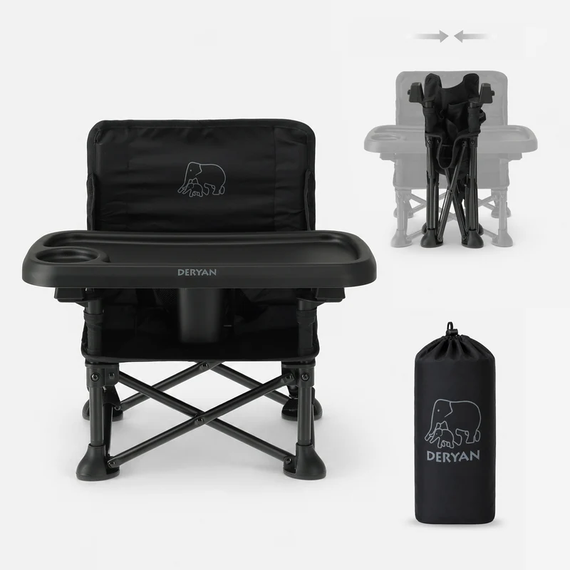 Pop 'N Sit Mini barnstol – hopfällbar sittförhöjare – svart