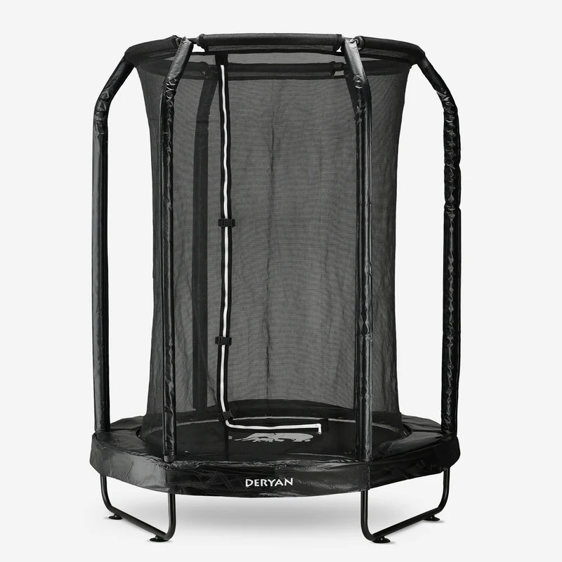 Barntrampolin 140 cm med säkerhetsnät – Svart