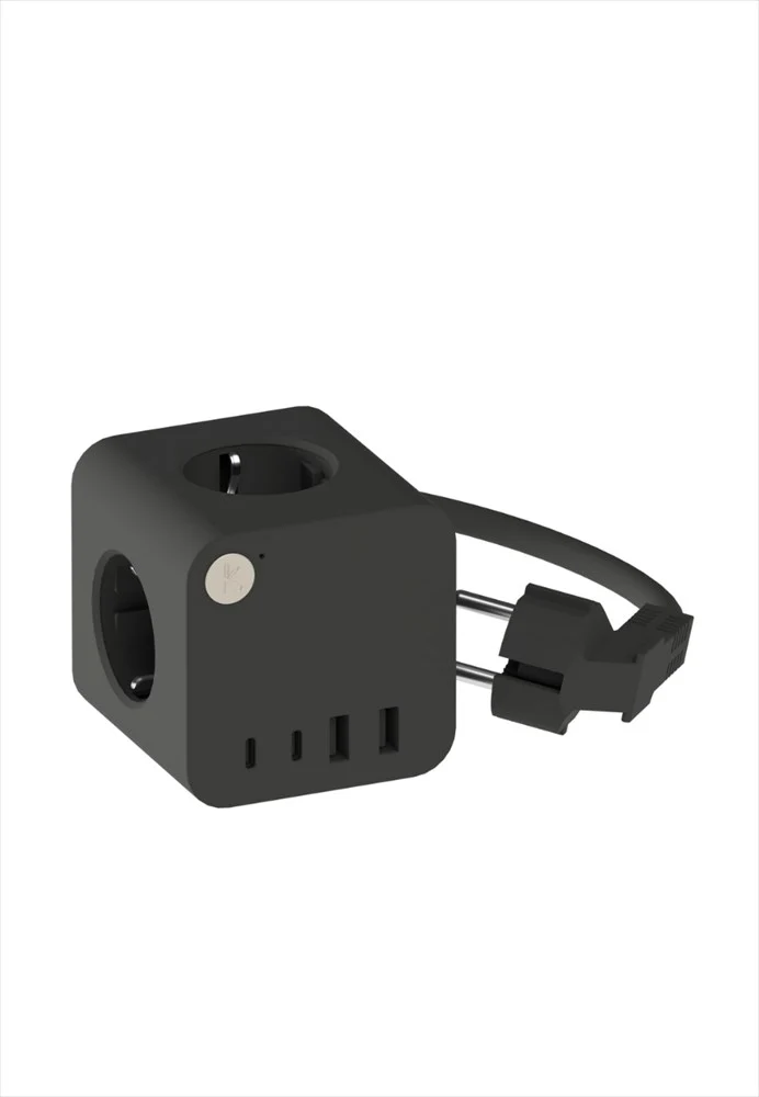 Ampie Wired Grenuttag EU USB-A/USB-C Svart
