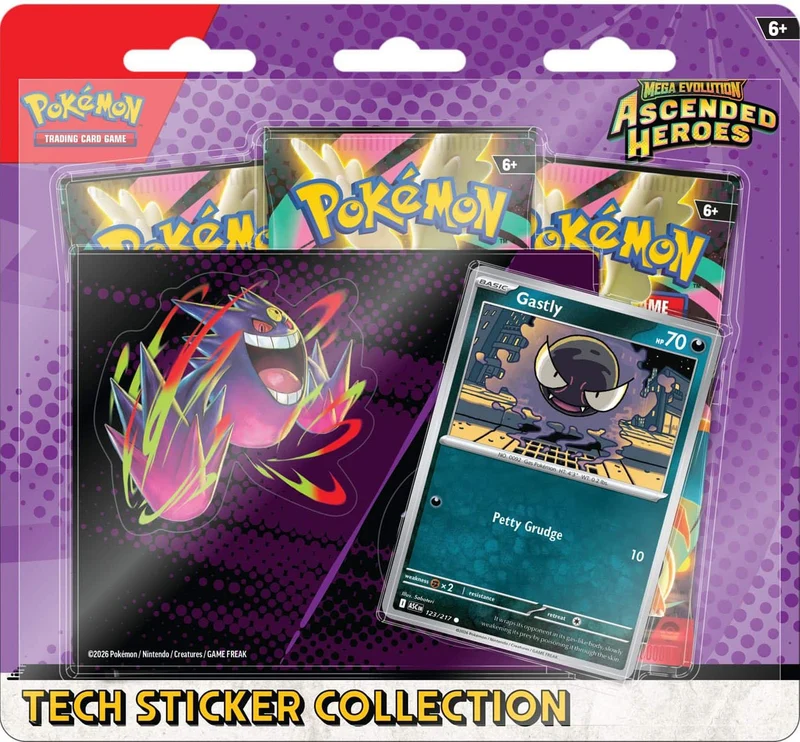 Pokemon Mega Evolution: Ascended Heroes Tech Sticker Collection (3 boosters)