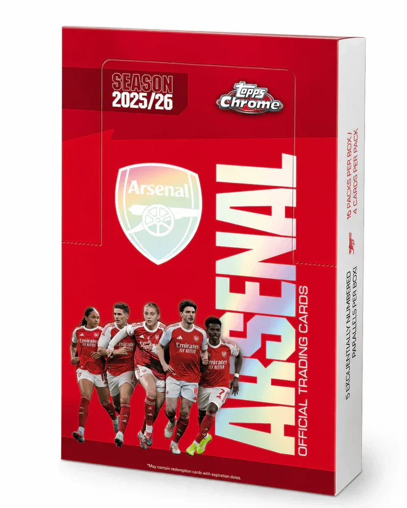 Topps Chrome Arsenal FC Team Set 2025/26 Hobby Box (Release 28:e maj 2026)