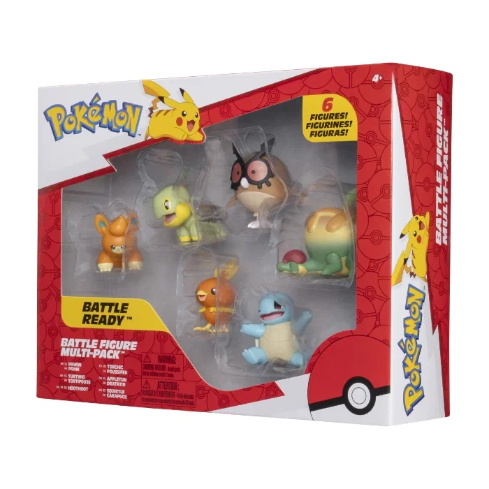 Pokemon Battle Figure 6 Pack Pawnii, Turtwig, Hoothoot, Torchic, Appletun, Squirtle