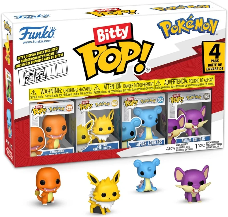 Funko Bitty POP! Pokemon Charmander - 4 Pack (Charmander, Jolteon, Lapras, Rattata)