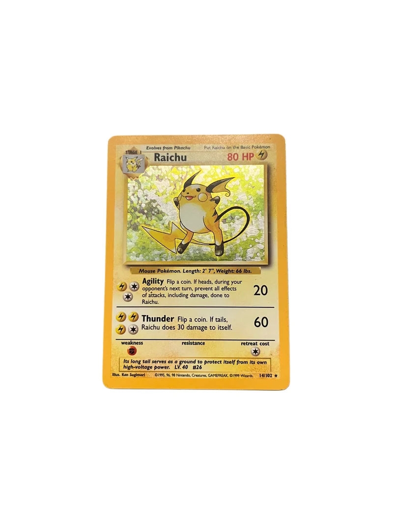 Raichu - 14/102 - Holo Unlimited - Base Set