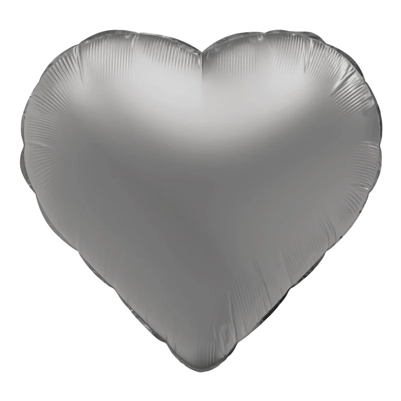 Folieballong, hjärta moonlight silver 45 cm