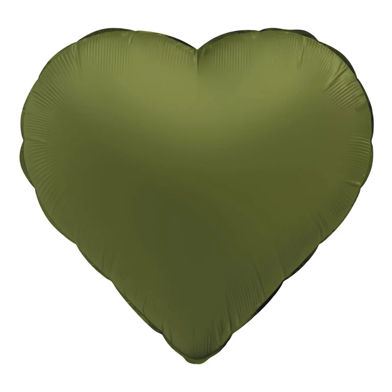 Folieballong, hjärta olive green 45 cm