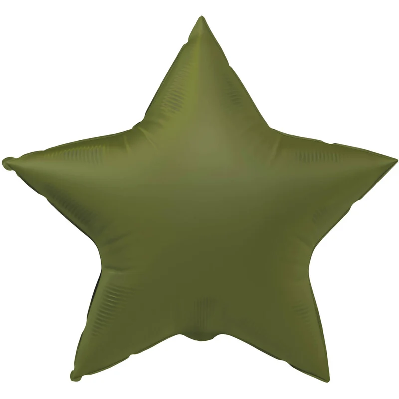 Folieballong, stjärna olive green 45 cm