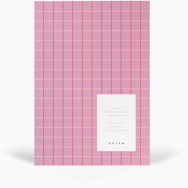 NOTEM Anteckningsbok medium Rosa/Röd