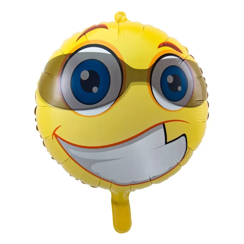 Folieballong, smile med solglasögon 43 cm