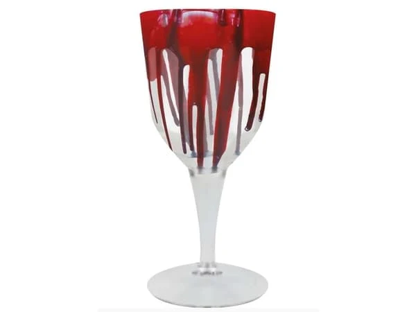 Vinglas i plast, blod 19 cm