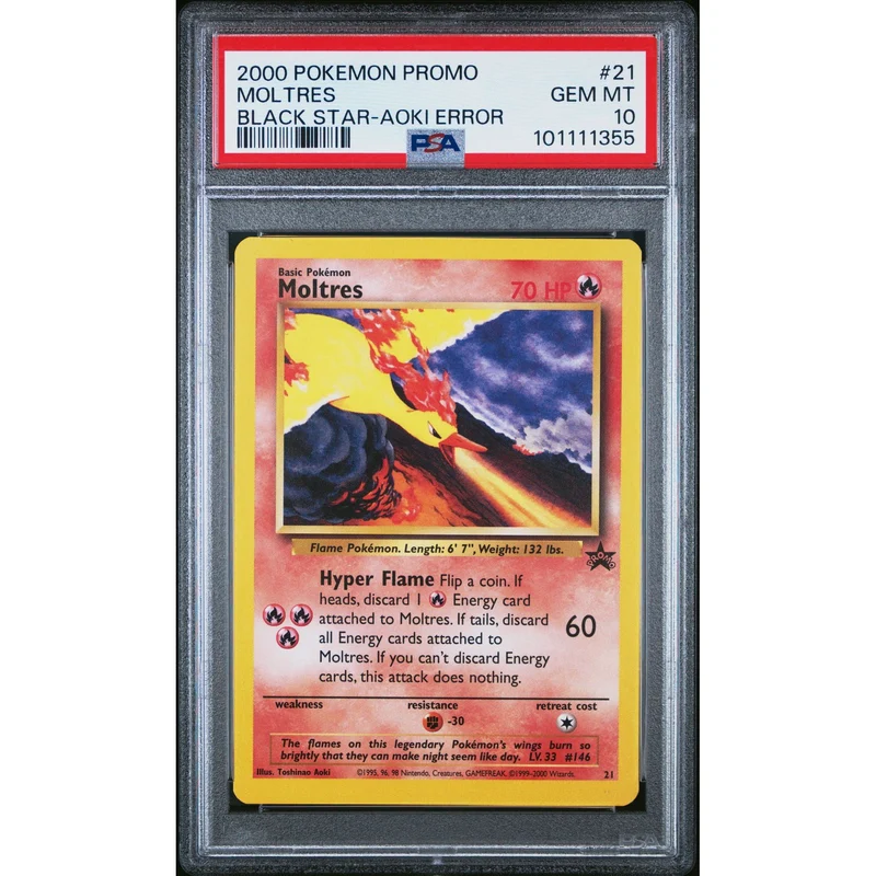 Pokémon TCG: Moltres #21 PSA 10 - Wizards Black Star Promos