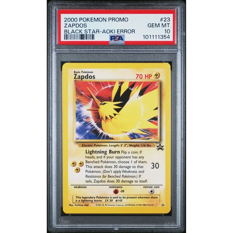 Pokémon TCG: Zapdos #23 PSA 10 - Wizards Black Star Promos