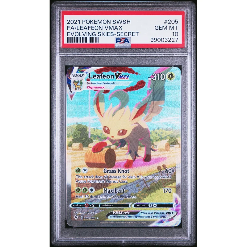 Pokémon TCG: Leafeon Vmax #205 PSA 10 - Evolving Skies