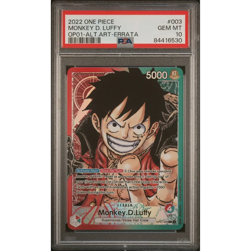 One Piece TCG: Monkey D. Luffy #003 PSA 10