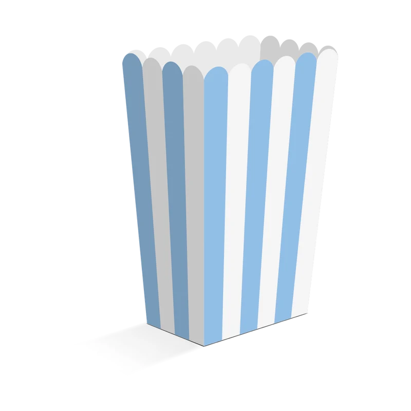Popcornbägare, blå 8 st