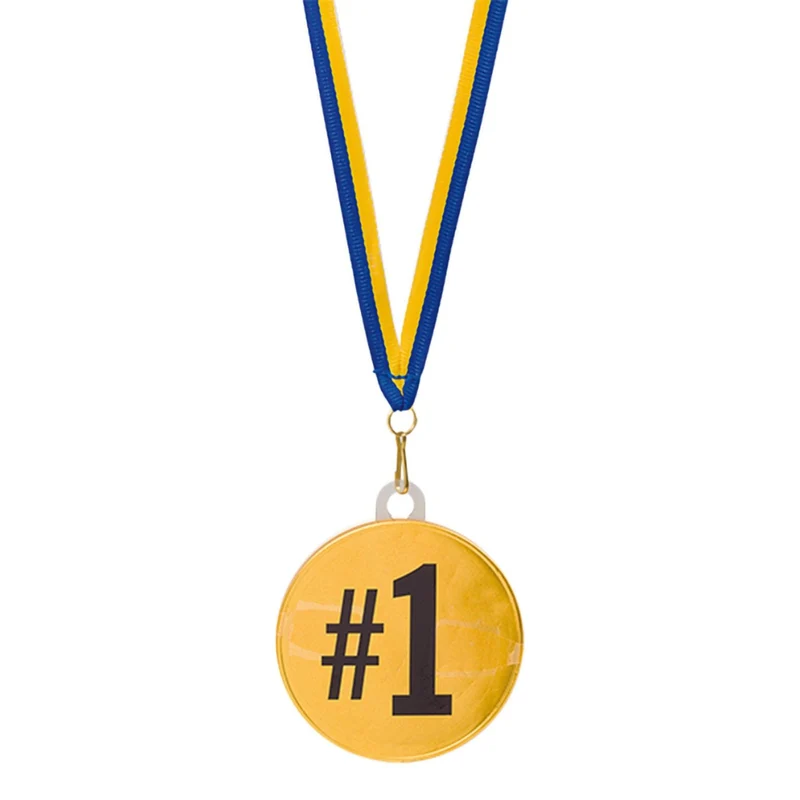 Chokladmedalj, blågult band "#1" 23 g