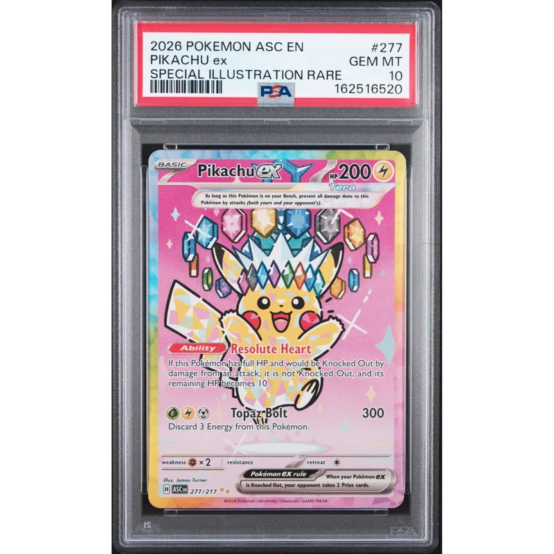 Pokémon TCG: Pikachu Ex #277 PSA 10 - Ascended Heroes