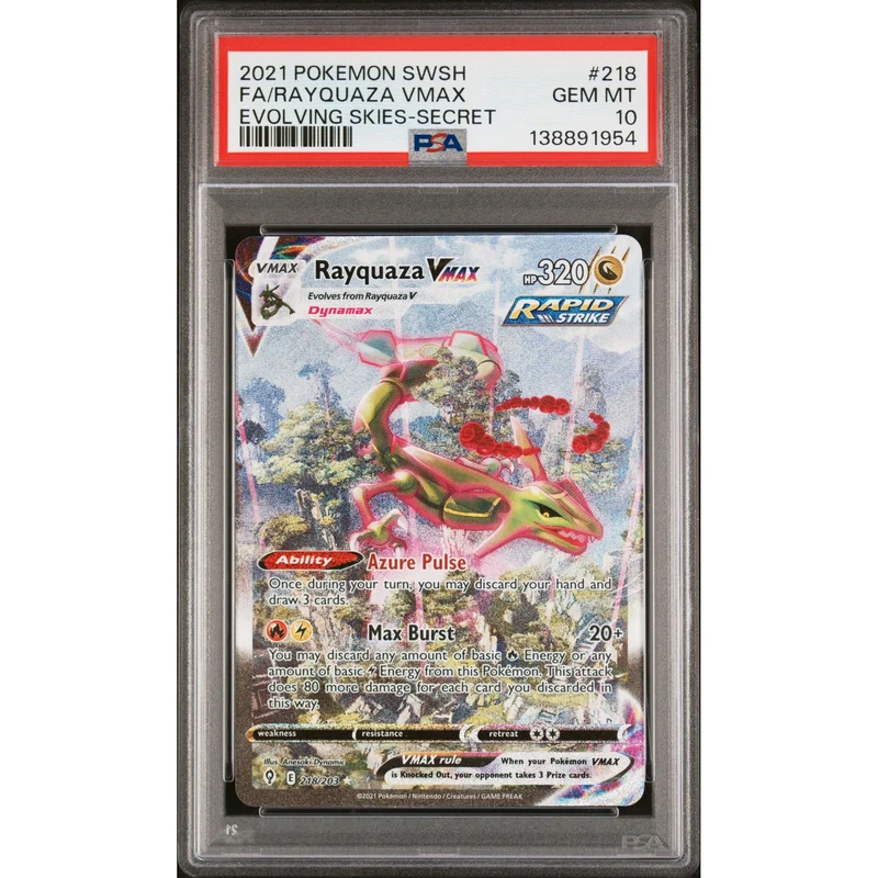 Pokémon TCG: Rayquaza Vmax #218 PSA 10 - Evolving Skies