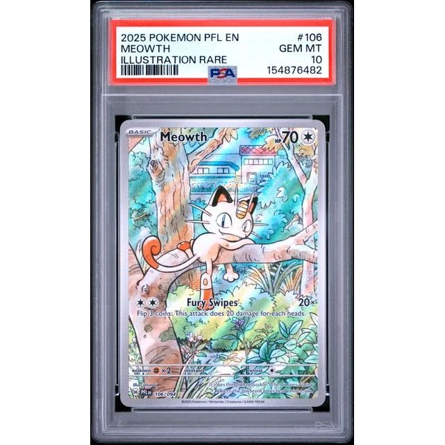 Pokémon TCG: Meowth #106 PSA 10 - Phantasmal Flames