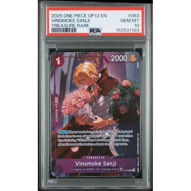 One Piece TCG: Vinsmoke Sanji #063 PSA 10