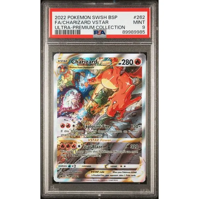 Pokémon TCG: Charizard Vstar #262 PSA 9 - Sword & Shield Black Star Promos