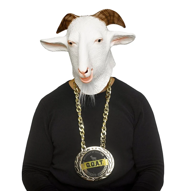 Latexmask, G.O.A.T inkl tillbehör