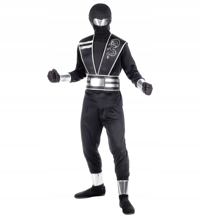 Barndräkt, mirror ninja svart