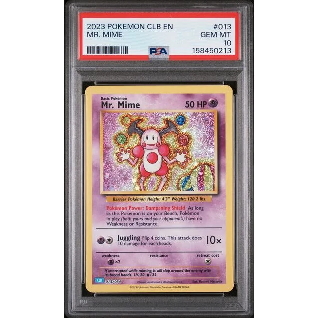 Pokémon TCG: Mr. Mime #013 PSA 10 - CLB