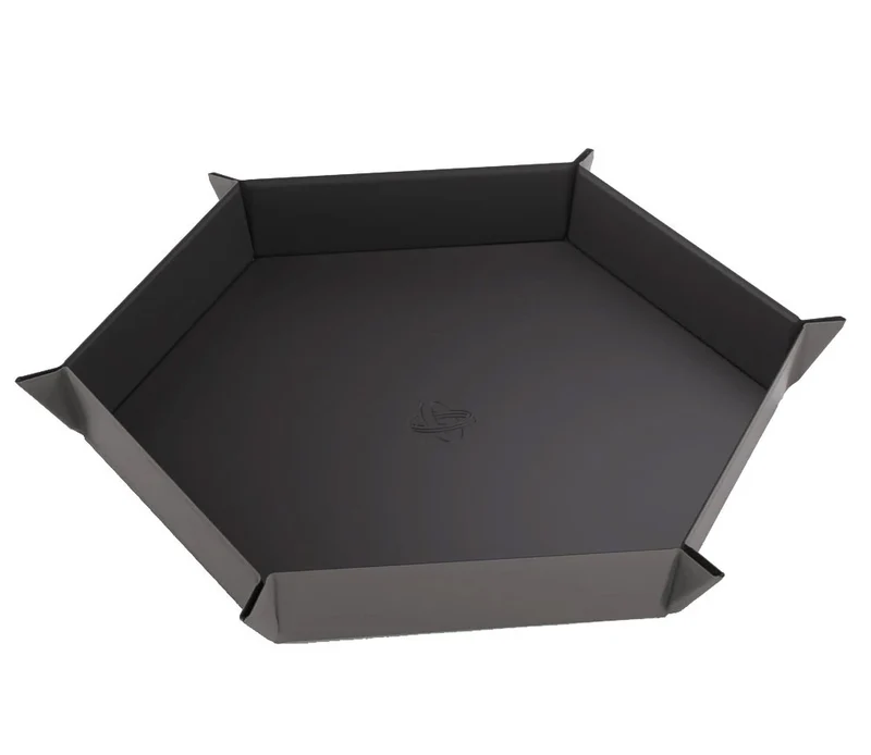 Gamegenic Magnetic Dice Tray Hexagonal: Black/Gray