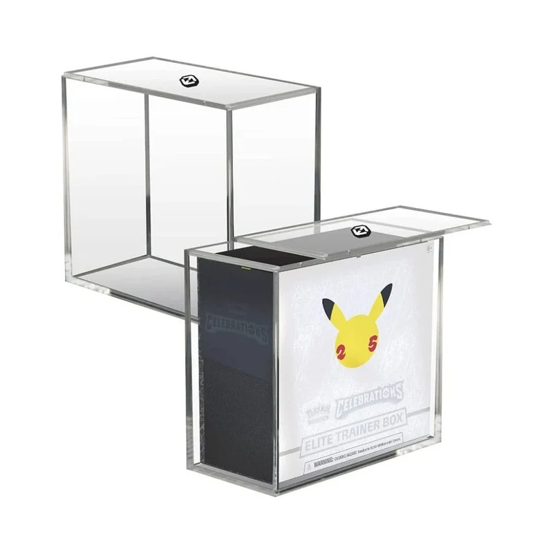 Evoretro Premium Acrylic Display Case for Pokemon Elite Trainer Box with Sliding Lid
