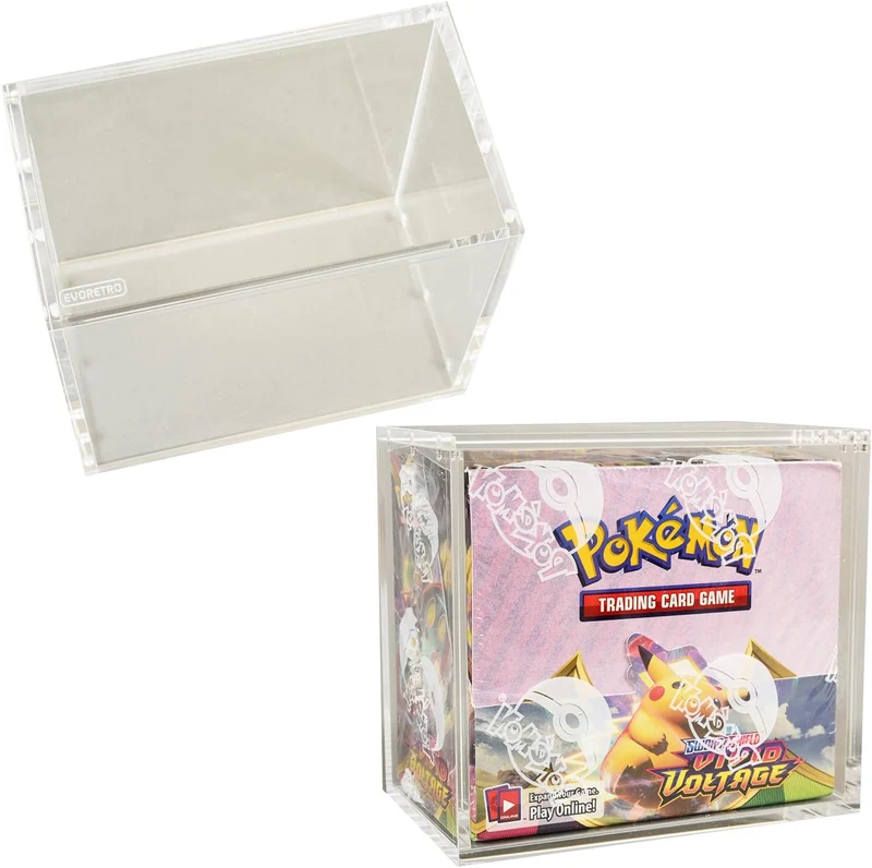 Evoretro Premium Acrylic Display Case for Pokemon Booster Box Display