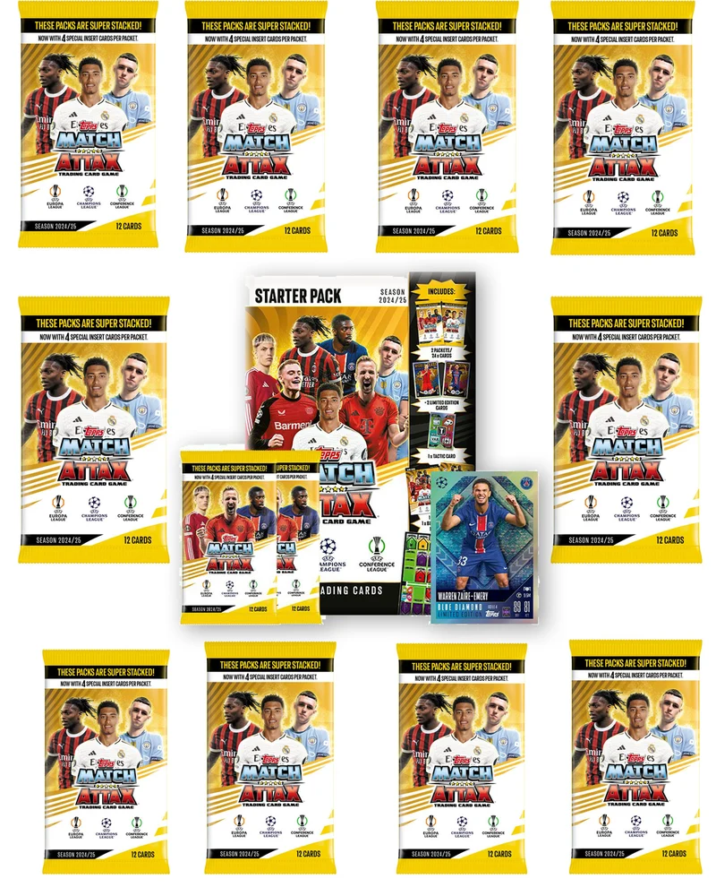 10st Topps Match Attax Champions League 2024/25 Boosters + Starter set