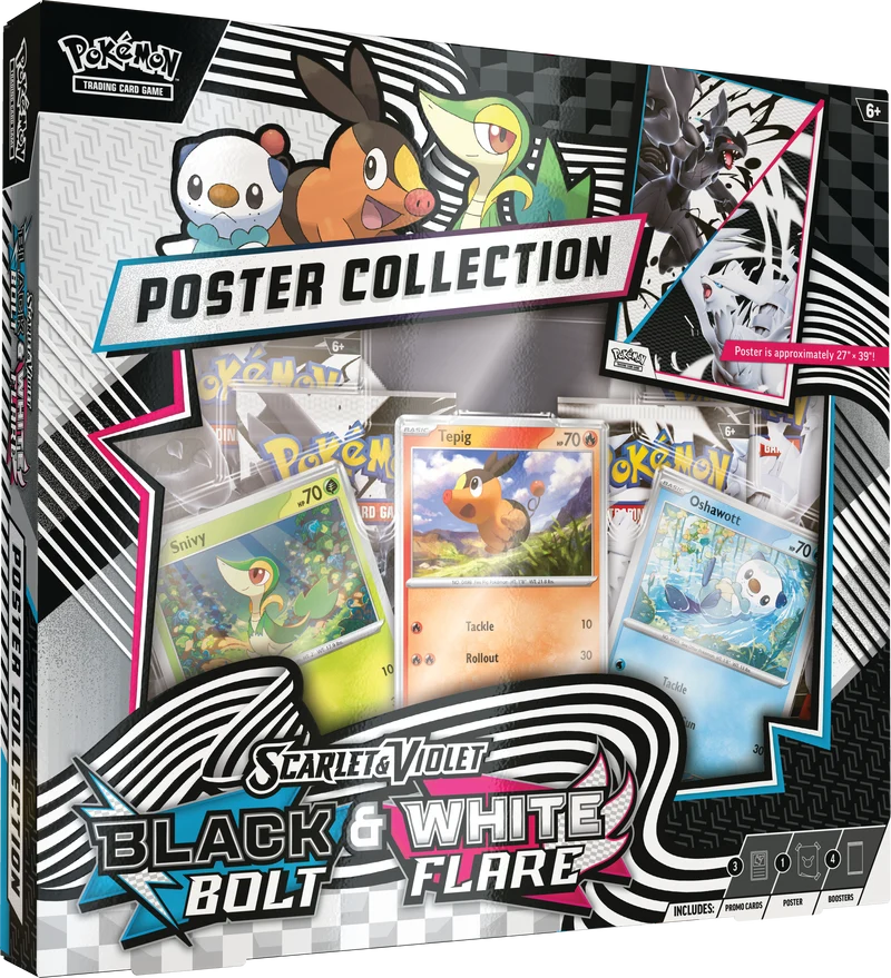 Pokemon Scarlet & Violet 10.5: Black Bolt & White Flare Unova Poster Collection