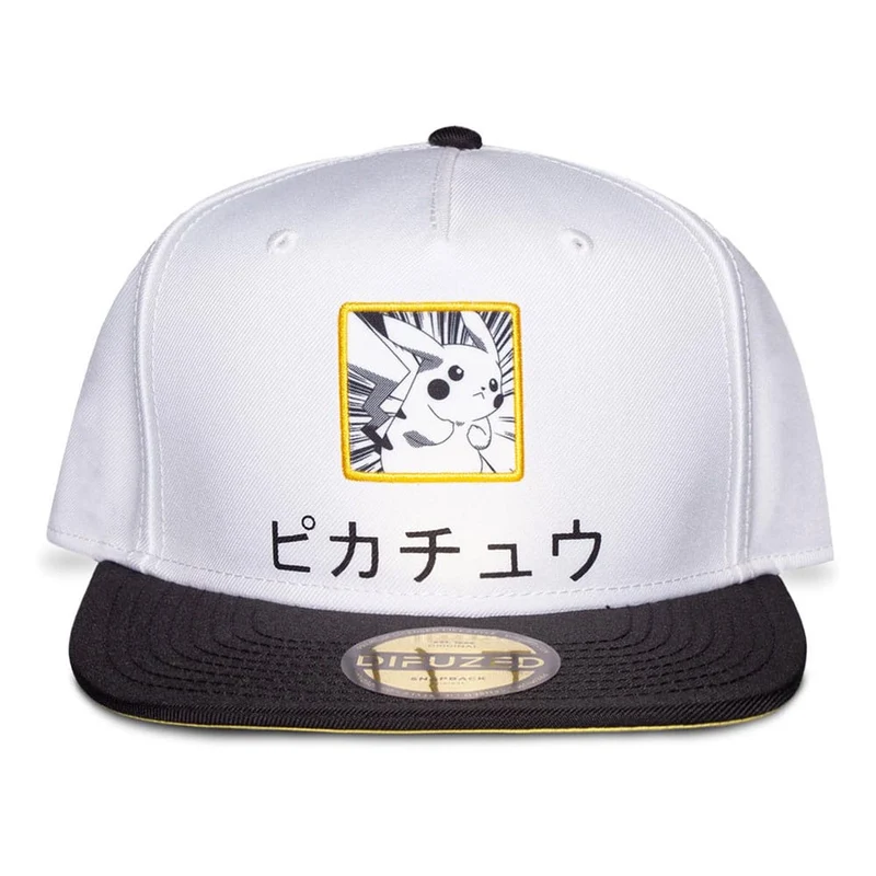 Pokemon Keps Snapback Cap Pikachu Black, White, Yellow