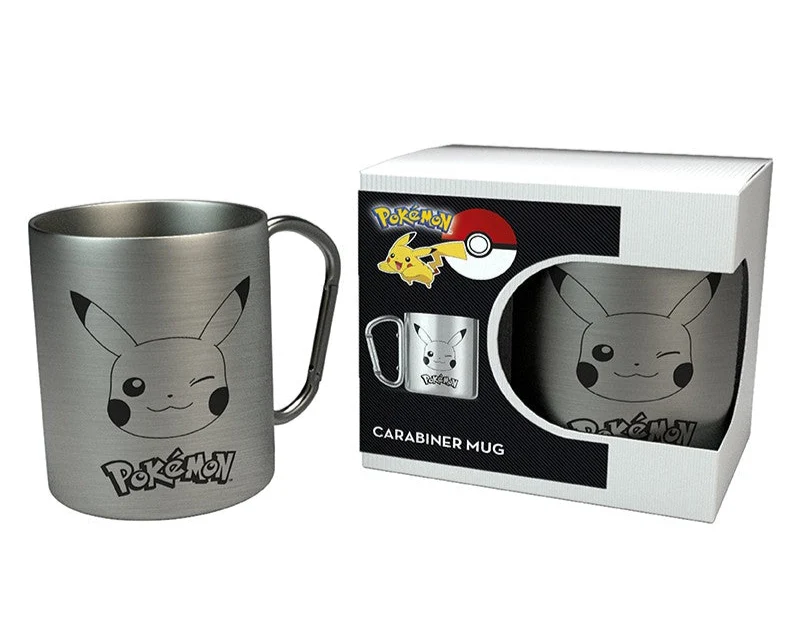 Pokemon Carabiner mugg rostfritt stål 235ml - Pikachu