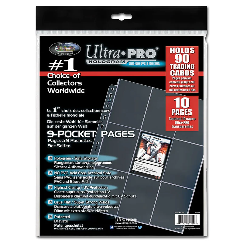 Ultra Pro 9-Pocket Platinum Pages Standard - Clear (10-pack)