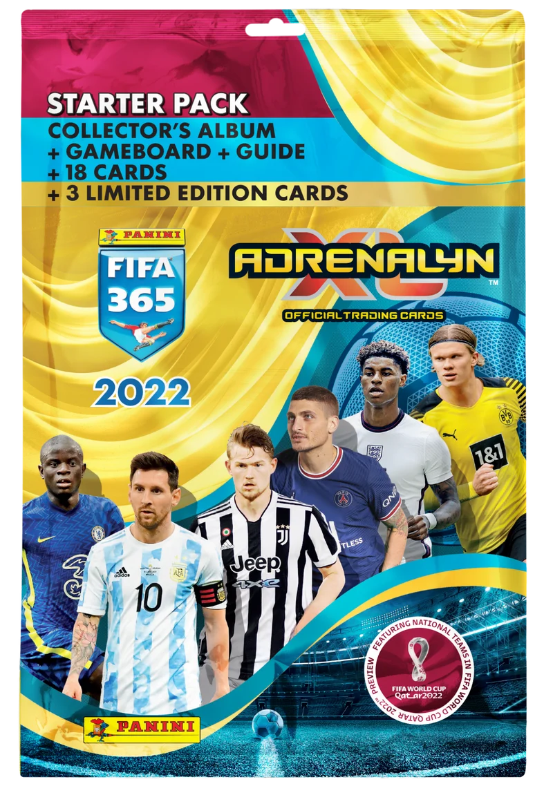 Panini Adrenalyn FIFA 365 Fotbollskort 2022 Starter Pack Album