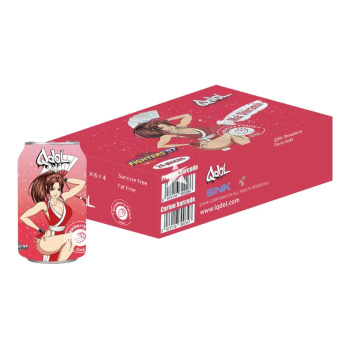 QDOL The King Of Fighters (Mai Shiranui) - Jordgubbssmak Läsk Soda Case 330ml (24st x 33cl)