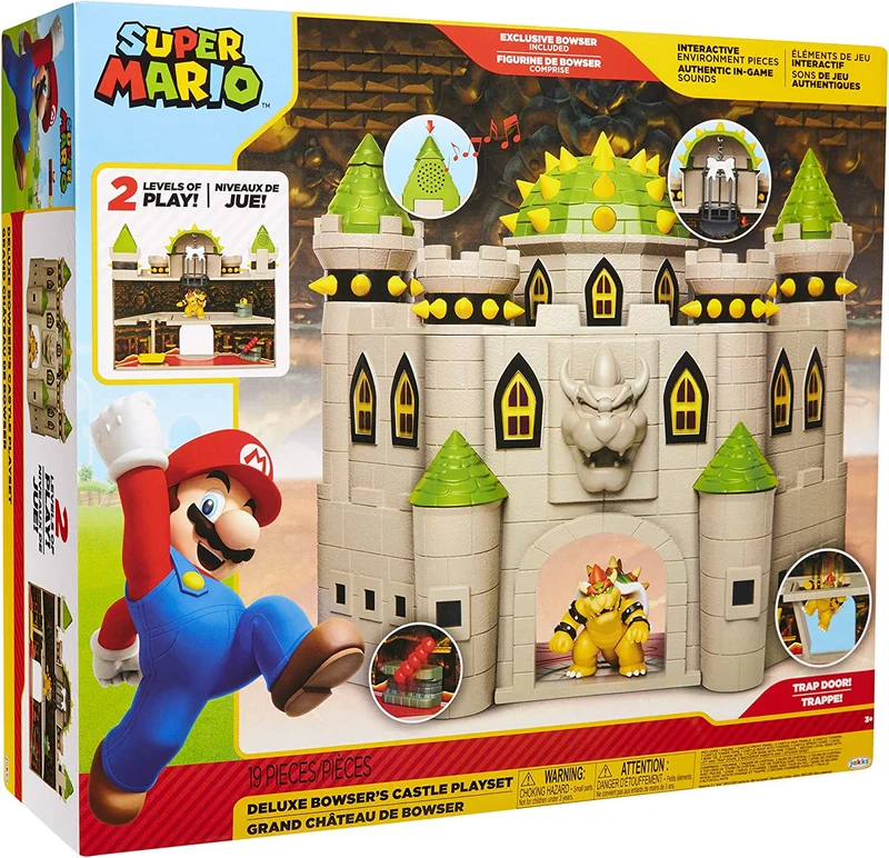 World of Nintendo Super Mario Deluxe Bowser Castle Playset