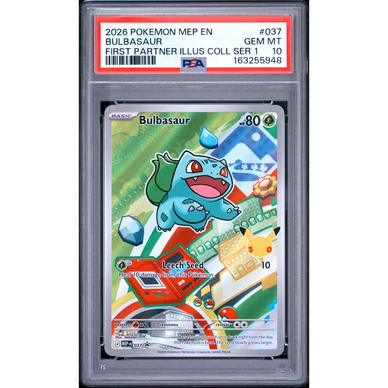 Pokémon TCG: Bulbasaur #037 PSA 10 - Mega Evolution Black Star Promo