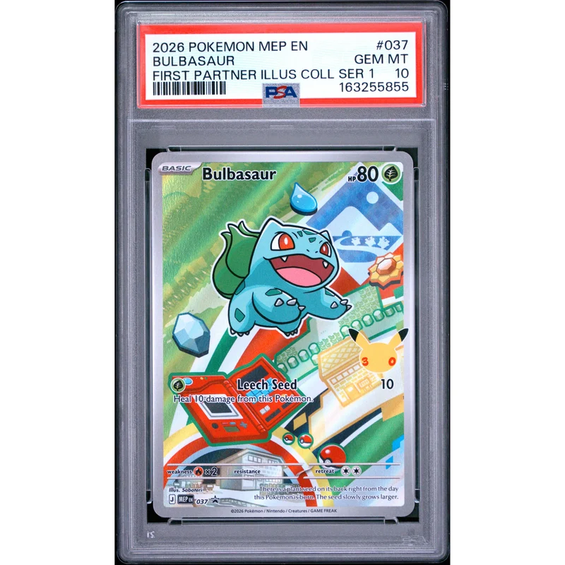 Pokémon TCG: Bulbasaur #037 PSA 10 - Mega Evolution Black Star Promo