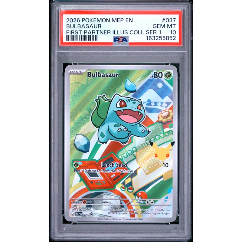 Pokémon TCG: Bulbasaur #037 PSA 10 - Mega Evolution Black Star Promo