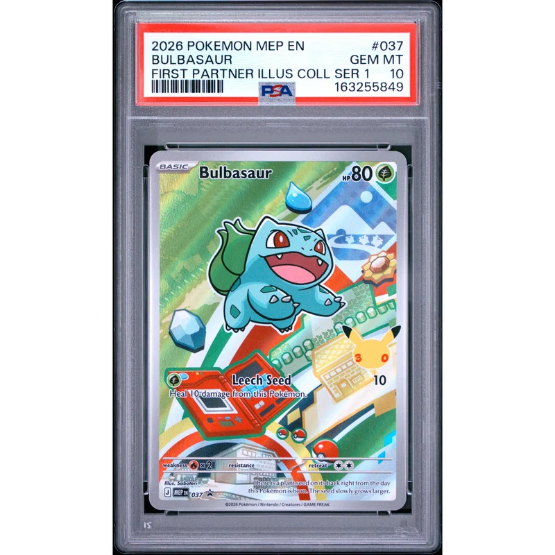 Pokémon TCG: Bulbasaur #037 PSA 10 - Mega Evolution Black Star Promo