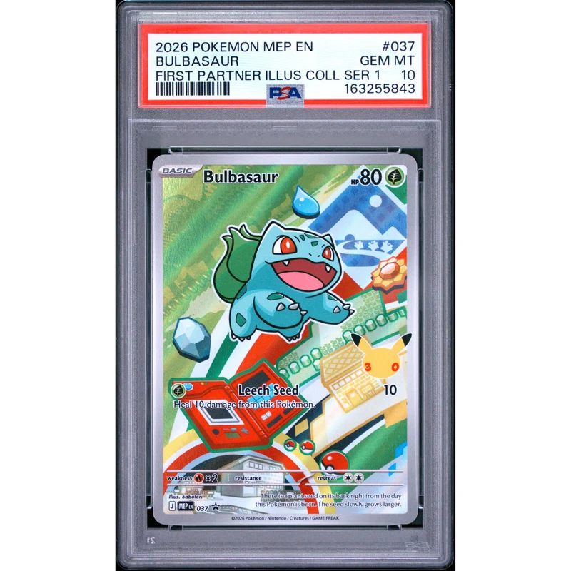 Pokémon TCG: Bulbasaur #037 PSA 10 - Mega Evolution Black Star Promo