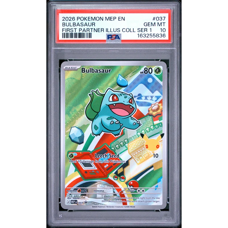 Pokémon TCG: Bulbasaur #037 PSA 10 - Mega Evolution Black Star Promo