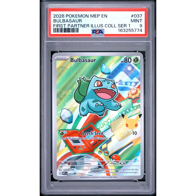 Pokémon TCG: Bulbasaur #037 PSA 9 - Mega Evolution Black Star Promo