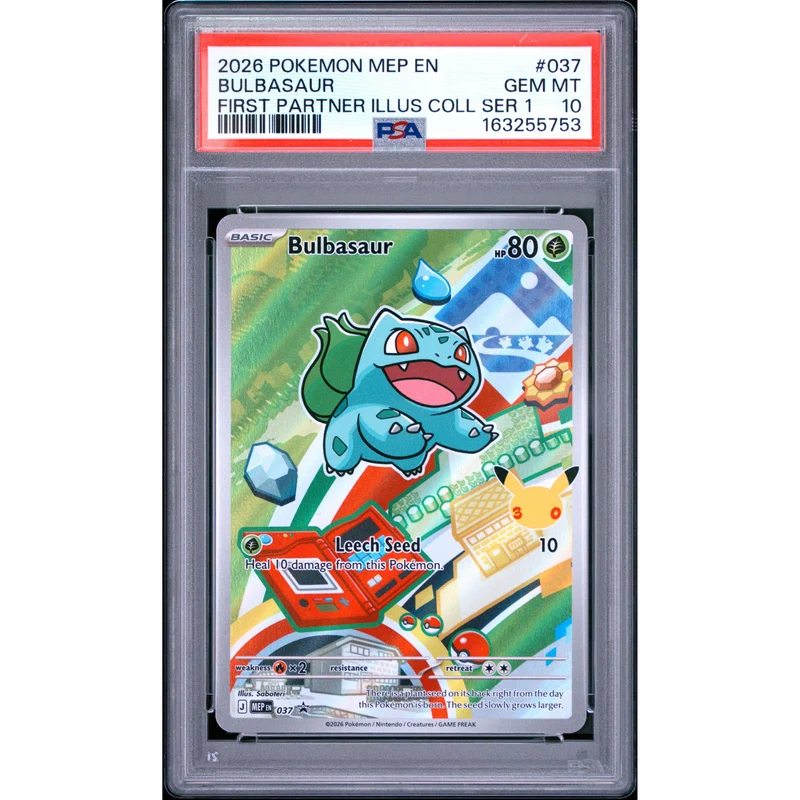 Pokémon TCG: Bulbasaur #037 PSA 10 - Mega Evolution Black Star Promo
