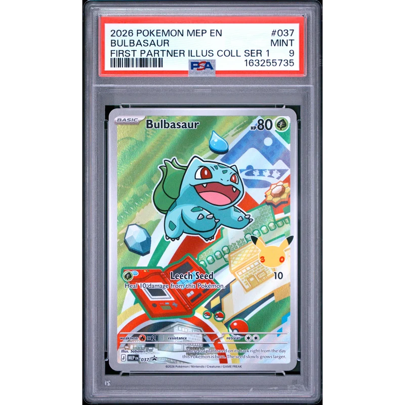 Pokémon TCG: Bulbasaur #037 PSA 9 - Mega Evolution Black Star Promo