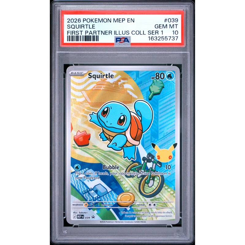 Pokémon TCG: Squirtle #039 PSA 10 - Mega Evolution Black Star Promo