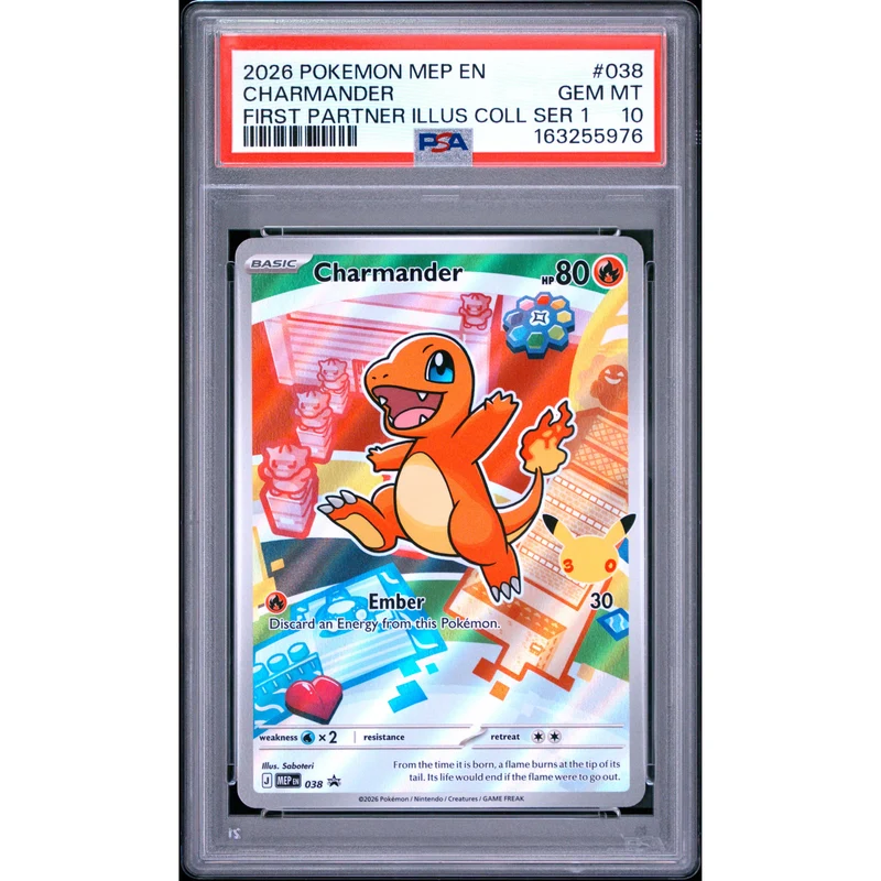 Pokémon TCG: Charmander #038 PSA 10 - Mega Evolution Black Star Promo